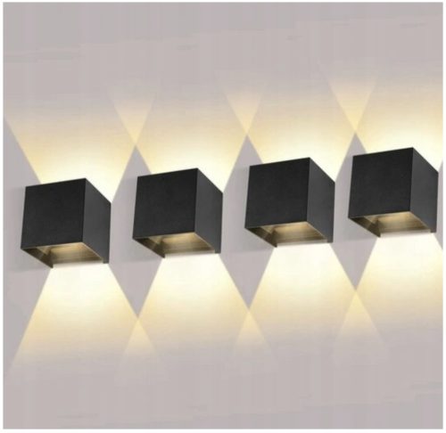 Kerti fali lámpa - Ledmo kerti fali lámpa, fekete, beépített 12 W-os LED forrás