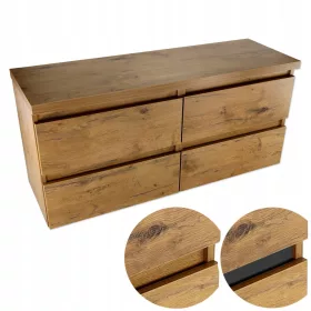    Dupla mosdókagyló szekrény, munkalap, függeszthető, tölgy, tetőtérrel, 120 cm