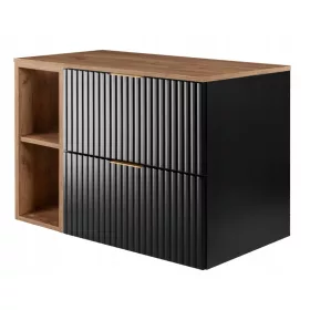    Fekete fürdőszobai szekrény mosdókagylóhoz 80 lakkozott GYORSÍTOTT előlap!