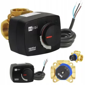   Ibo szelep 1'' IBO MIX 3 DN25 + tech astibi STZ-120 T keverőszelep működtető