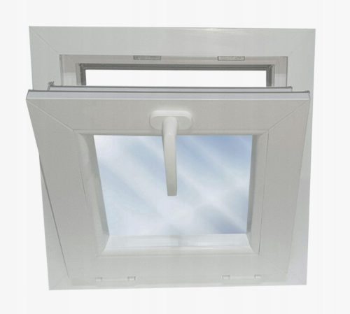FEHÉR PVC ABLAK 500X500, DÖNTÉSES