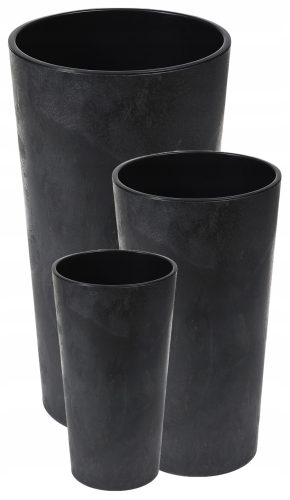  Lamela virágcserép 14 cm x 14 x 26 cm átmérő 14 cm műanyag fekete + 2 egyéb termék