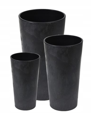  Lamela virágcserép 19 cm x 19 x 36 cm átmérő 19 cm műanyag fekete + 2 egyéb termék