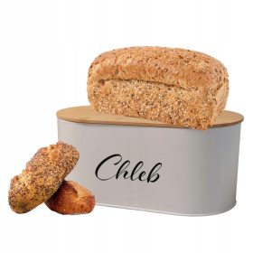   Kenyértartó doboz - Kenyérdoboz deszkával CONTRAST fehér acél