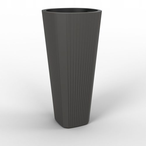  Lamela virágcserép 39 cm x 39 x 81 cm átmérő 39 cm műanyag szürke és ezüst árnyalatok