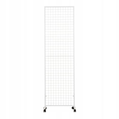 Rács, állvány, prémium kijelző kerekeken. 60 x 200. Fehér