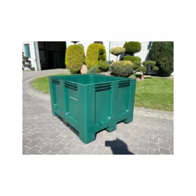 Teljes műanyag raklapdoboz, 3 futómű, 120x100