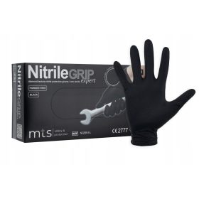   MTS biztonsági és védő gumikesztyű fekete erős vastag munka gogrip gripzzly méret 10 - XL 25 pár