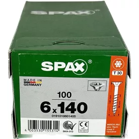 Spax csavarok 6,0x140 Wirox TXTG, 100 db-os csomag