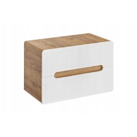    Mosogató alá lógó fürdőszobai szekrény 80 cm-es munkalap lekerekített fiókok, fehér