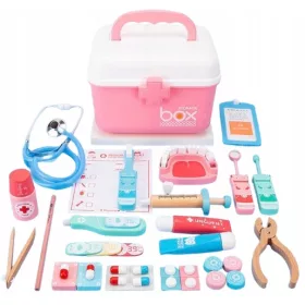  Fából készült Little Doctor Set Box tartozékok