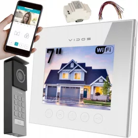   WiFi videó intercom monitor M11W-X fehér Vidos + 2 egyéb termék