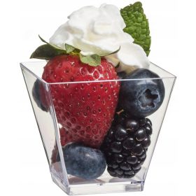   Eldobható étkészlet - Négyzet alakú desszertes poharak 120ml 50 db