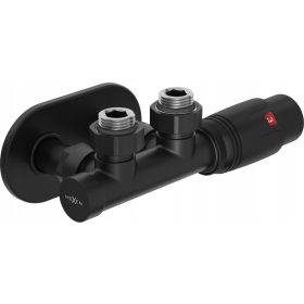    MEXEN G00 TERMOSZTATIKUS KÉSZLET, SZÖGETES, EGYENES, R FEDŐVEL DUPLEX FEKETE