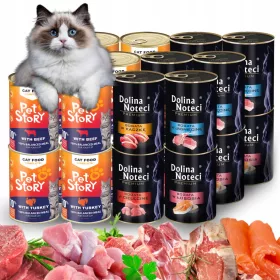    PETSTORY SZETT + DOLINA NOTECI nedves táp macskáknak, ízkeverék 24x400g