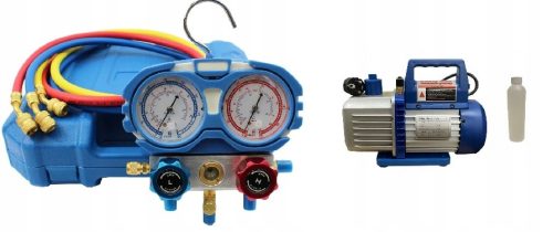SPV115 vákuumszivattyú + nyomásmérők R32 R404A R410A légkondicionáló készlet