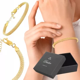    Arany női karkötő, gyönyörű 925 ezüst, áttört cső, 5 MM