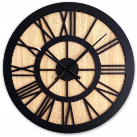   Óra - Janus falióra, bézs, fekete, barna árnyalatai, tarka, 59 cm