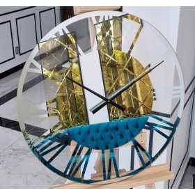 Óra - Galakor falióra fekete, ezüst, arany 60cm