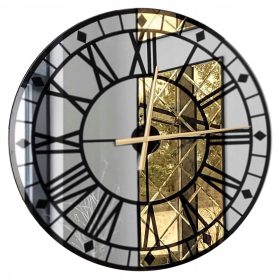 Óra - Galakor falióra fekete, ezüst, arany 80cm