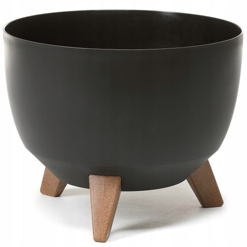  Lamela virágcserép 29 cm x 29 x 23 cm átmérője 29 cm műanyag fekete