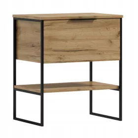    Álló fürdőszoba szekrény KUBA 60 ipari szekrény fém fa