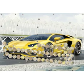   Falfestészet - Gyönyörű kép Piggy Bank PLN 5 Különböző kivitelű autókivonás