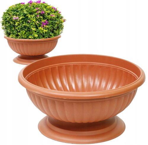  Forma-műanyag virágcserép 41,5 cm x 41,5 x 19 cm átmérő 41,5 cm műanyag barna és bézs árnyalatú