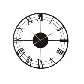 Óra - JVD falióra, fekete, arany, 57 cm