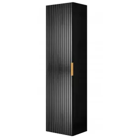    Fekete fürdőszobai oszlop 136 cm magas, lakkozott, barázdált előlapok