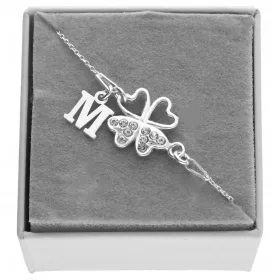  Ezüst karkötő lóhere lóherével ANY LETTER BOX 925