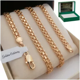    ELEGÁNS BISMARK ARANY LÁNC 5 MM-ES SEBÉSZETI ACÉL AJÁNDÉK FÉRFINEK