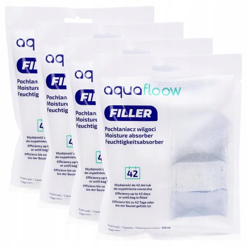 Nedvesség elnyelő - AquaFloow Filler nedvességelnyelő 500 ml akasztóval - 4 db