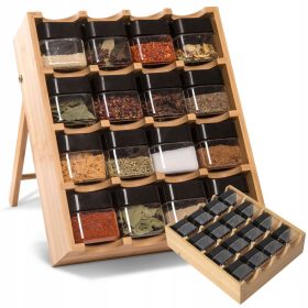   Élelmiszertartó - FŰSZERRÁCS TARTÁLYOK BAMBUSZ SZERVEZŐ FA FŰSZERÁLLVÁNY