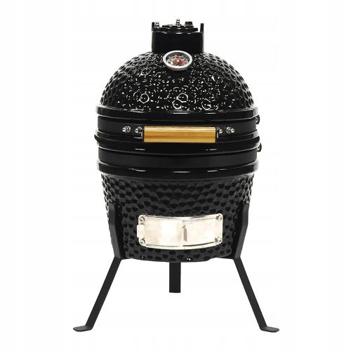  Mini Kamado kerti grill faszén mobil dohányzás fedő fekete