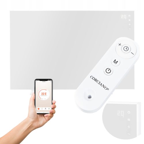  Infravörös melegítő 960 W INFRAVÖRÖS SUGÁRZÓ FEHÉR WiFi panel TÁVIRÁNYÍTÓ