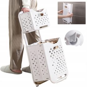    Szabadon álló szennyeskosár 77l, fehér, sárga és arany árnyalatokkal