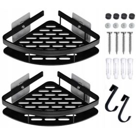   FÜRDŐSZOBA PALCSAROK ZUHANYHATÓHOZ 2 DB TŐLÉS FEKETE TÜVES KOROK