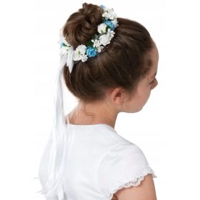  Áldozási koszorú kontyon, kék áldozás WK97K