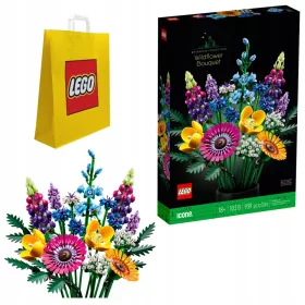    LEGO ICONS 10313 vadvirág csokor + LEGO 6315792 VP PAPÍRZSÁK KÖZEPES M 34X41X10 TE