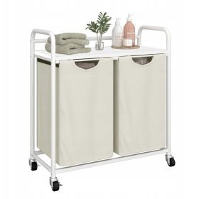   Ruhakosár - Szabadon álló szennyeskosár, 92 literes, fehér