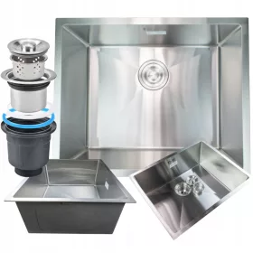   Egytálos mosogató SINGLE-BASTER ACÉL MOSOGATÓ 47x45 cm Inox acél
