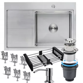   Egytálas mosogató ACÉL KONYHAI MOSOGATÓ 78x49 cm Inox acél