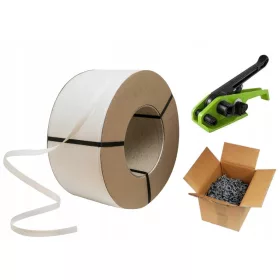 Csomagoló készlet szalaggal és kapcsokkal 19mm/1000m