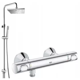   Falra szerelhető Omnires UNI króm + Grohe GROHTHERM 500 króm zuhanycsaptelep