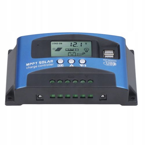 Napelemes töltésvezérlő MPPT 12V 24V LCD 40A