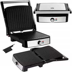    Kontakt, panini, összecsukható elektromos grill EMAVO Elektromos grill ezüst/szürke 2200 W