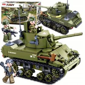    Blocks AMERICAN Tank M3/M5 Stuart US Army Military 2 FIGURINES 344 Ele