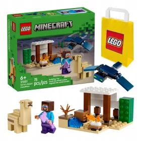    LEGO Minecraft 21251 Steve's Desert Expedition + LEGO papírzacskó 6315786 sárga 24x8x18 cm