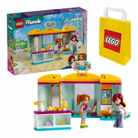    LEGO Friends 42608 divatos kiegészítők boltja + LEGO papírzacskó 6315786 sárga 24x8x18 cm